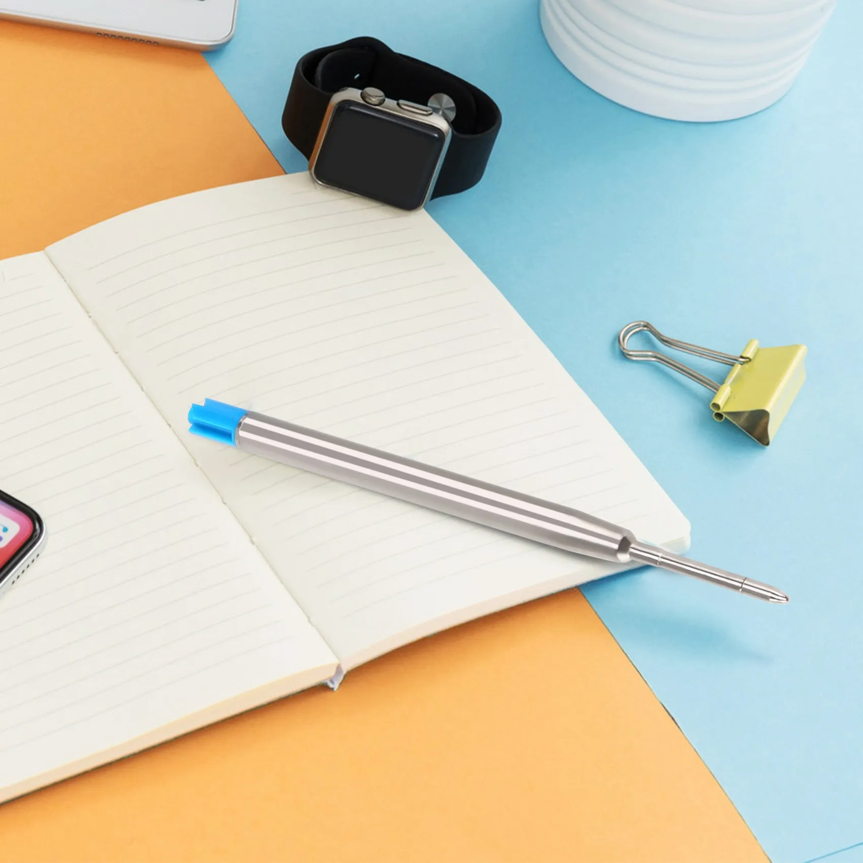 6 сменных стержней для шариковой ручки, 10 см, синие Сменные стержни