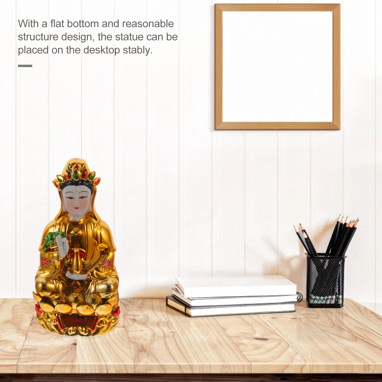 

Exquisite Ceramic Yin Buddha Statue Retro Home Decor Vintage Style Bodhisattva Ornament for Desktop Interior Decoration