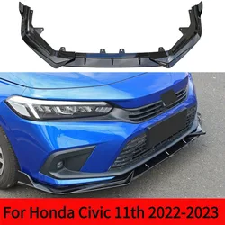 Per Honda Civic 11th Gen 2022 2023 accessori per auto 3 pezzi paraurti anteriore diffusore per labbra deflettore paraurti anteriore protezioni Kit carrozzeria copertura