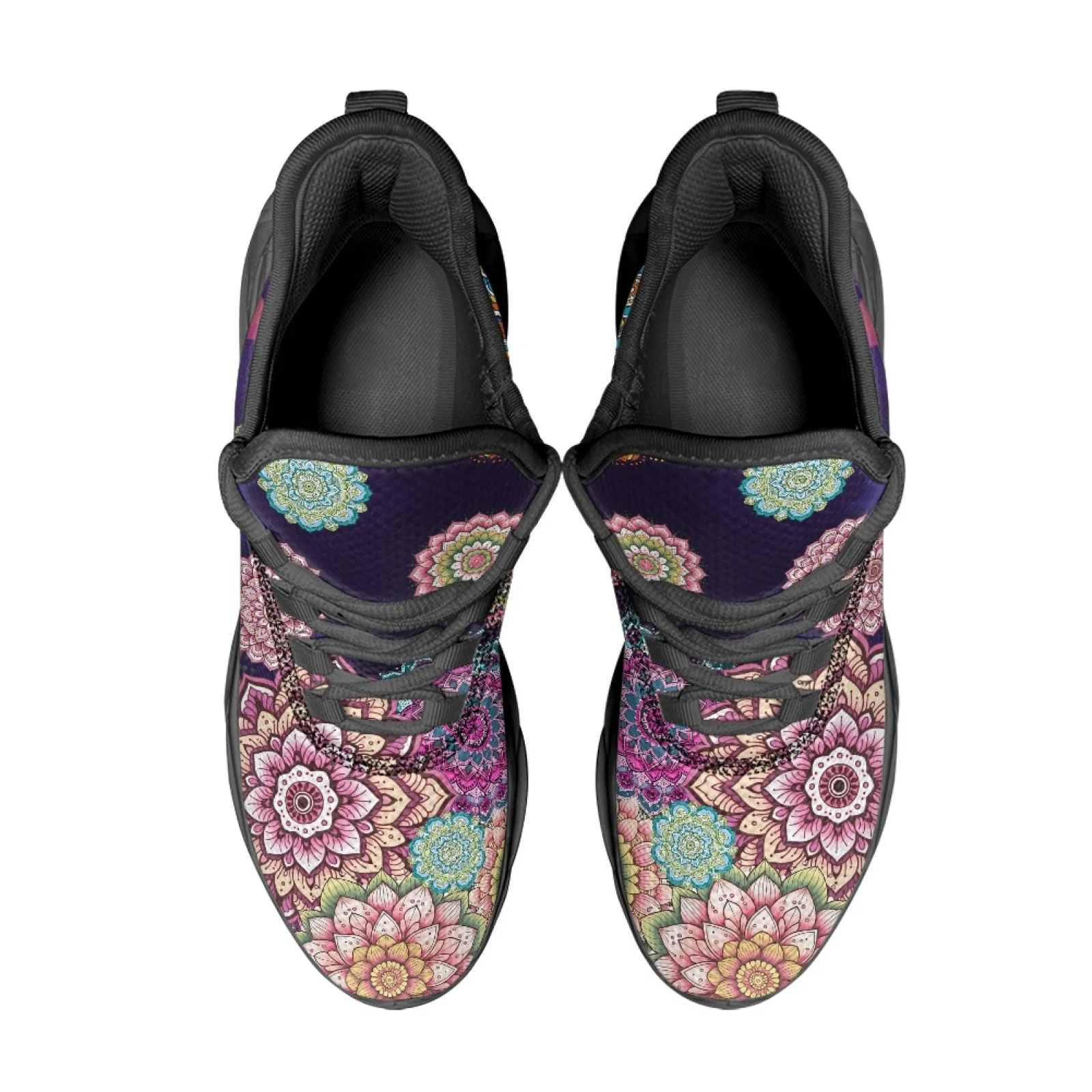 PENSTROLL Comfortable Men's Running Shoes Non Slip Men's Trail Running Shoes for Training Boys Mandala Floral