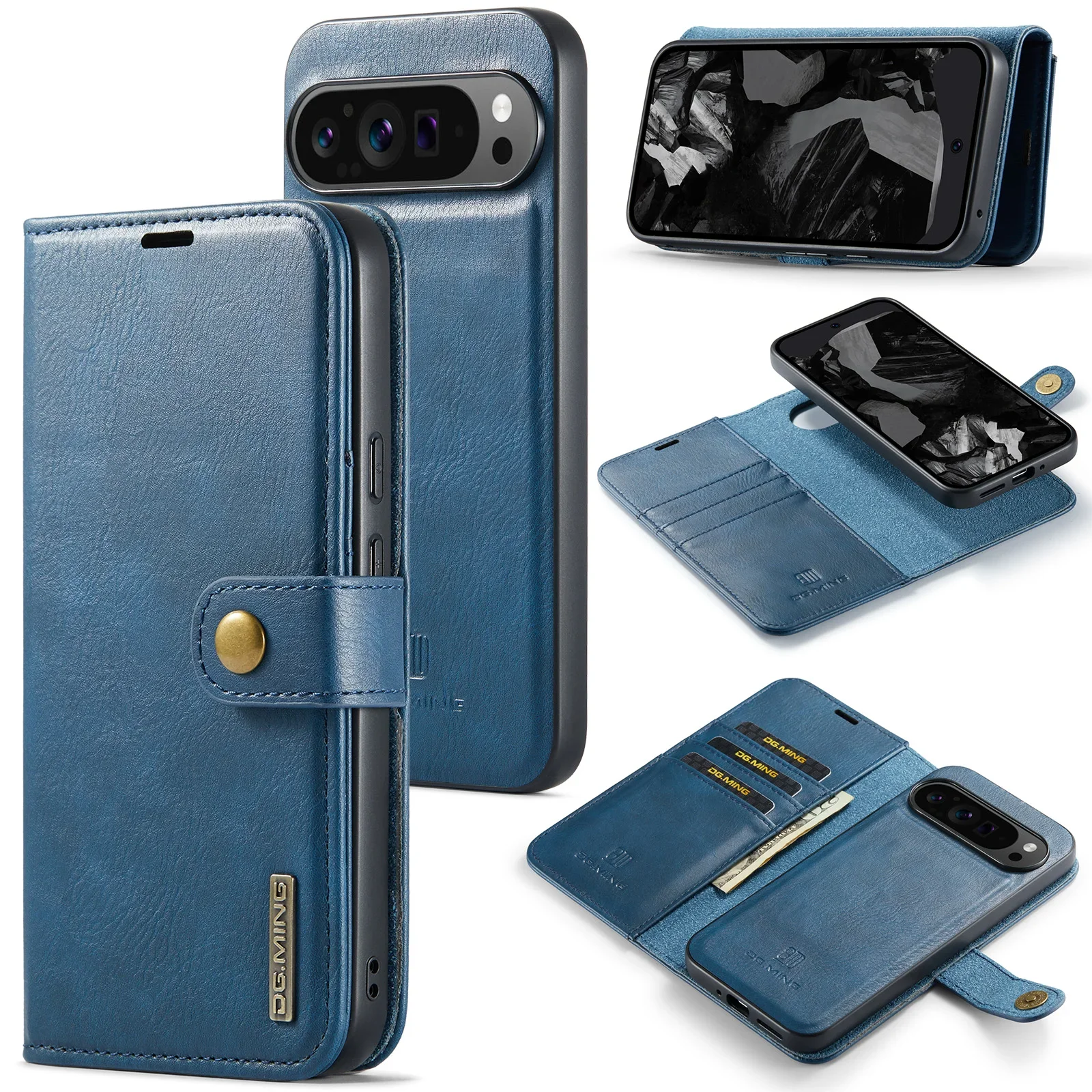 2 in 1 Detachable Cards Solt Wallet Leather Phone Case For Google Pixel 9 Pro XL 8A 7 7A 6 6A Magnetic Removable Bag Book Cover