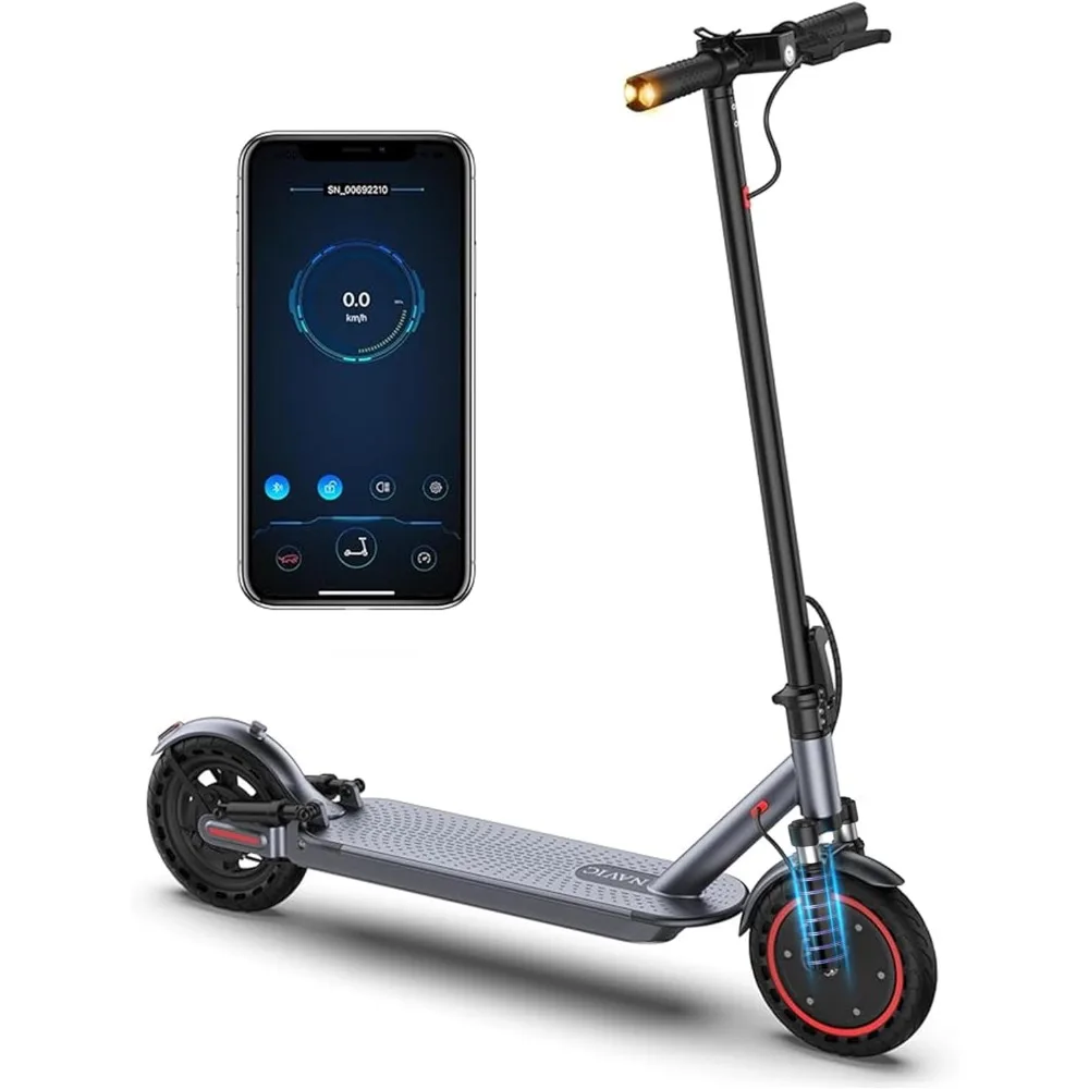 

Electric Scooter, 19Mph Top Speed, Up to 19/23 Miles Range, 8.5" Solid Tires, Folding Commuting Scooter, Dual Braking