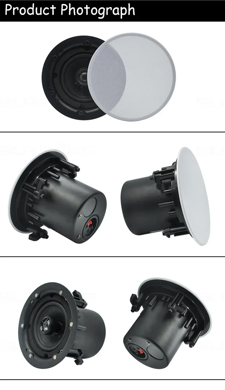 2025 Thinuna MS-8CT II Hochwertiger 8 Ohm 100 W Koaxial-Deckenlautsprecher mit rückseitiger Abdeckung für Restaurant-Hintergrundmusik-PA-System