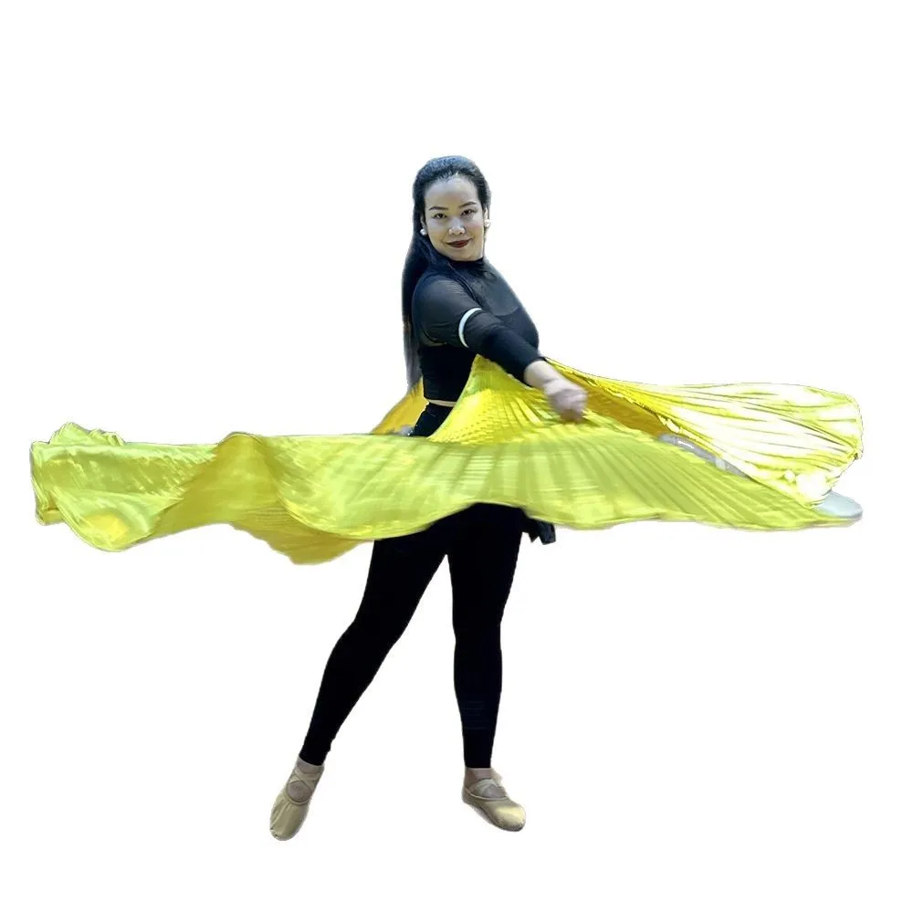 2Pcs Gold Dance Props Flag Isis Wings Church Performance Accessories Belly Dance Props Semicircle Flags For Adult