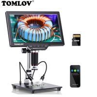 TOMLOV DM202 Digital Microscope HDMI 10.1 Inch Screen For Soldering Electronic Video Microscopio 16MP Magnifier Repair Tool 32GB