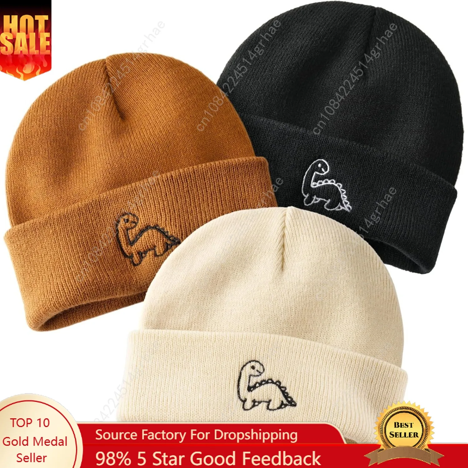 

FURTALK Toddler Beanie Cute Dinosaur Pattern Winter Hat Knit Boys Girls Warm Baby Embroidered Beanies Cap for 0-3 Years