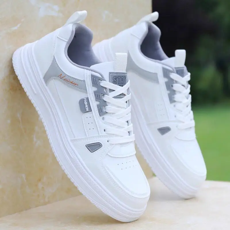 Waterproof Anti-Slip Lightweight Fashionable Men's Casual Shoes Summer Season All-Match White Sneakers Student Flat Footwear