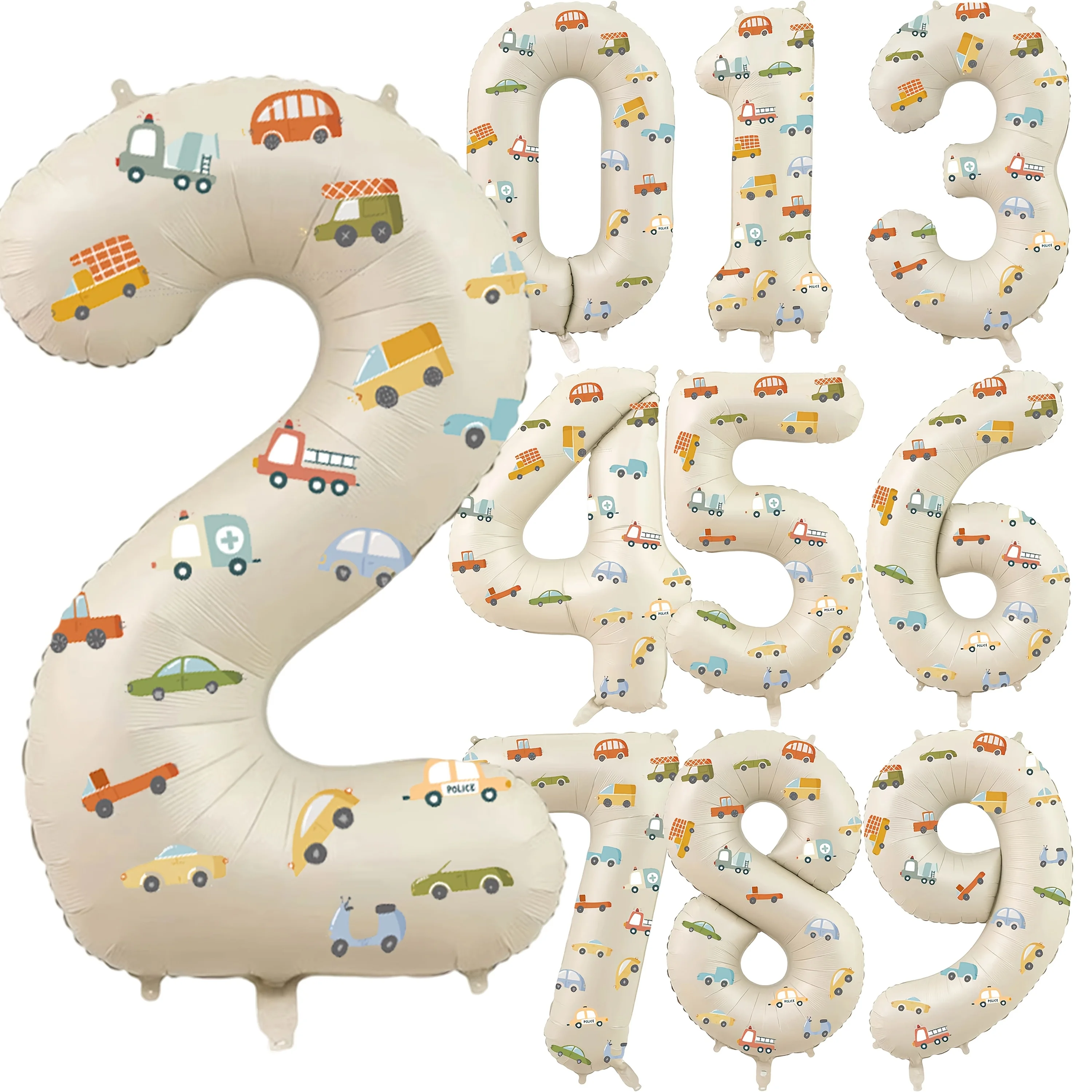 Car stickers paired with milk  - Heavy Equipment Birthday Theme review and price