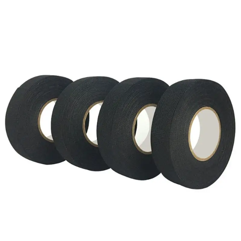 ABRW-4PCS 25Mmx25m Flame Retardant Adhesive Cloth Tape Heat-Resistant Fabric Base Wire Harness Tape For Cable Harness Protect