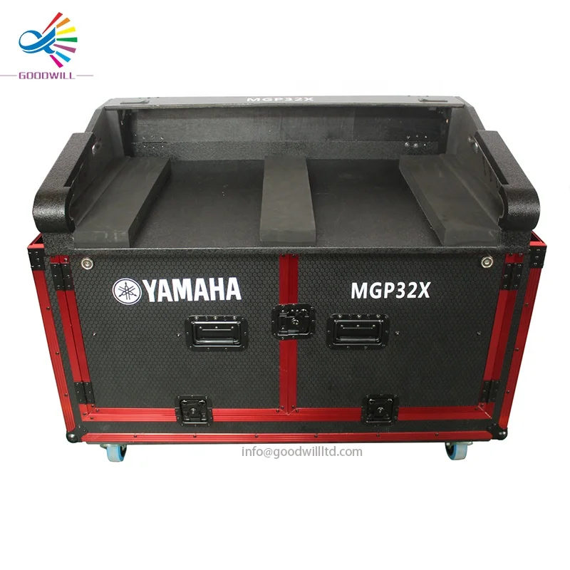 Custom Red Aluminium Stripe MGP32x Hydraulic Flight Road Mixing Console Flip Case
