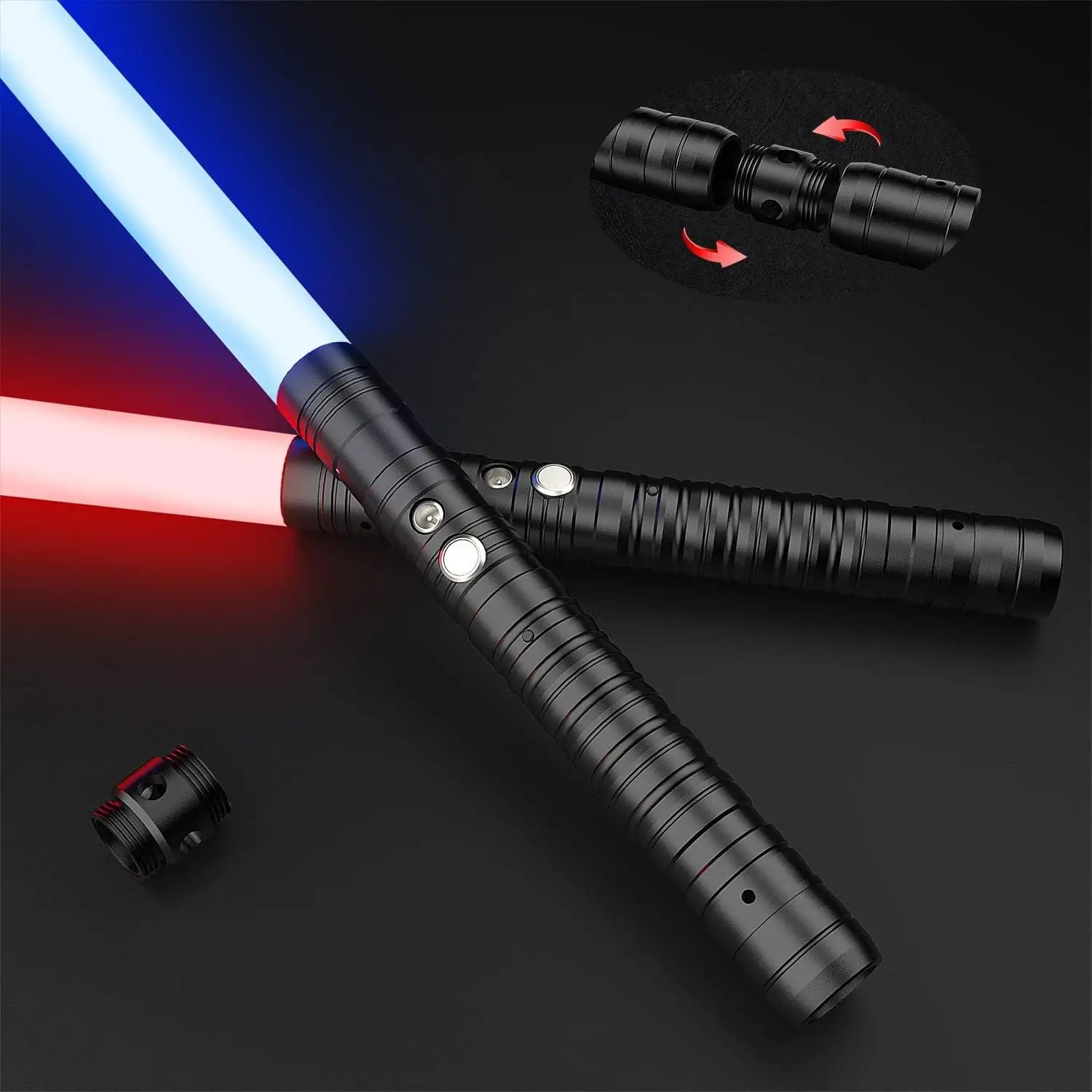 RGB Lightsaber Smooth Swing Cosplay Change 7 Color Metal Sword Handle Removable Sword Child Electric Rgb Light Saberd Toys Gifts