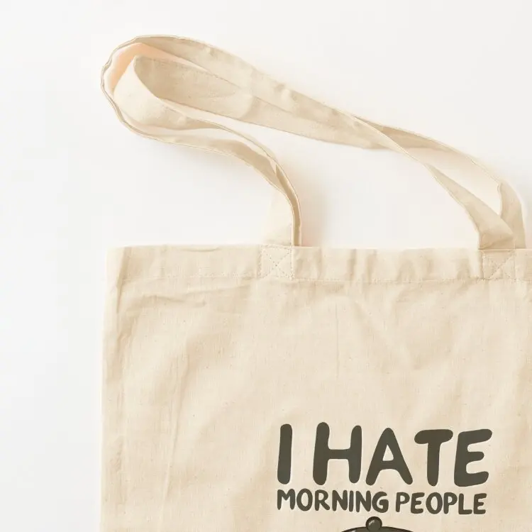أنا أكره الصباح حمل حقيبة أكياس الهدايا حقيبة القماش حقيبة المتسوق المرأة المتسوق