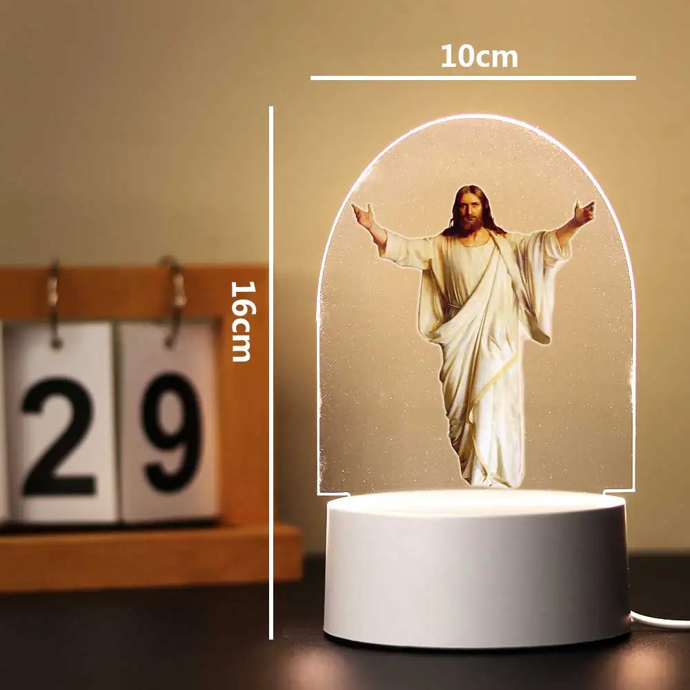 1 pc christ 3d Illusion Acrylic Lamp for Bedroom Decor the Boys Girls Birthday Gift