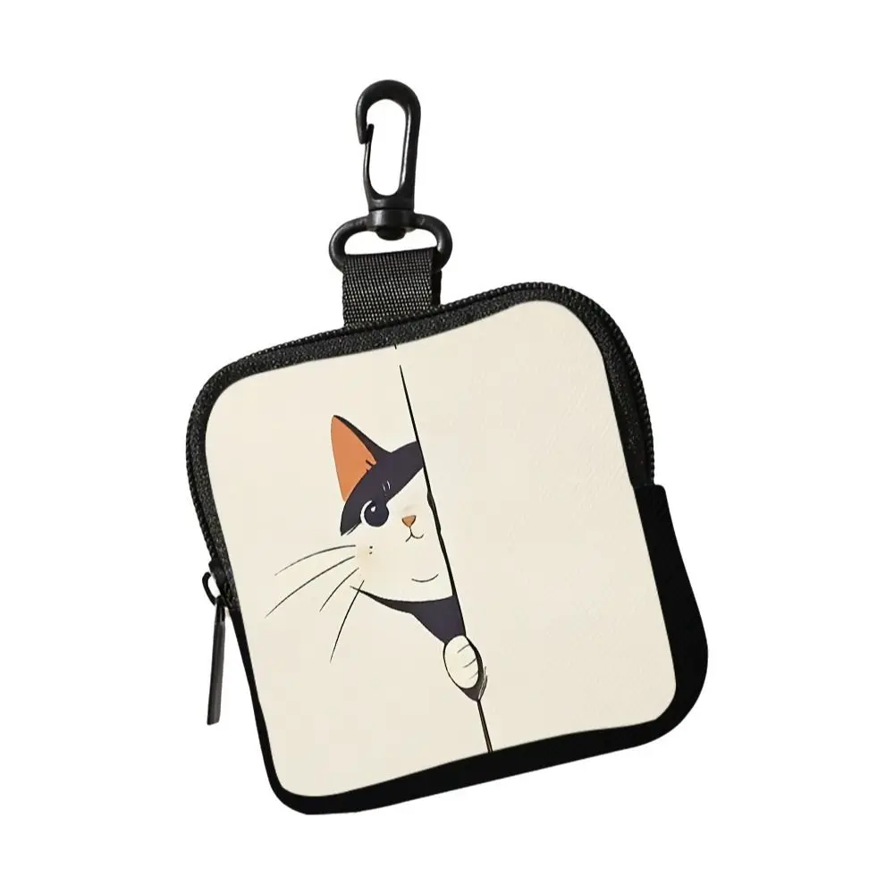 Trendy Mini Cat Coin Purse Water-resistant Lightweight Zipper Storage Bag Portable PVC Wallet Friends Gift