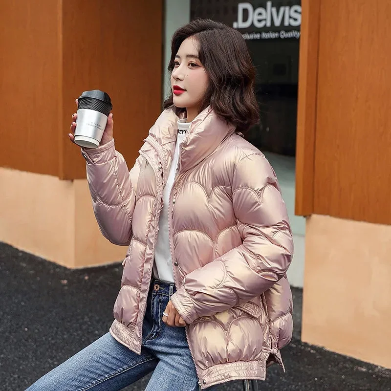 2023 New Women Winter Jacket Short Warm Parkas Female Thicken Coat Fashion Cotton Padded Jacket Casual Parka Outwear