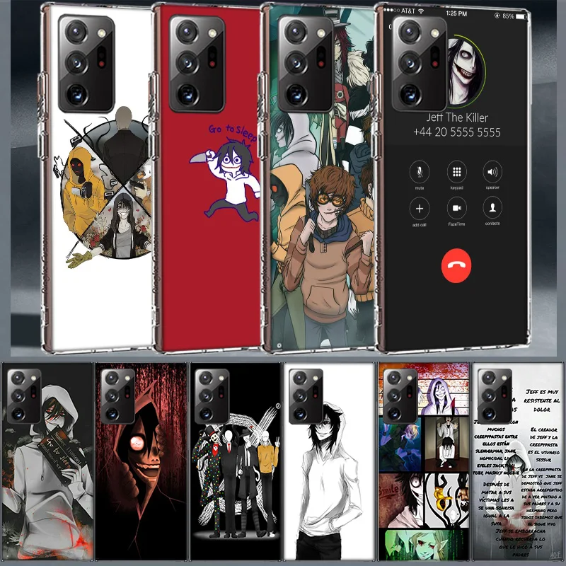 Anime Jeff The Killer Coque For Samsung A55 A35 A25 A15 Phone A05S Note 20 Ultra 10 Lite 9 8 M52 M51 M32 M31 M30S M21 J8 J6 J4