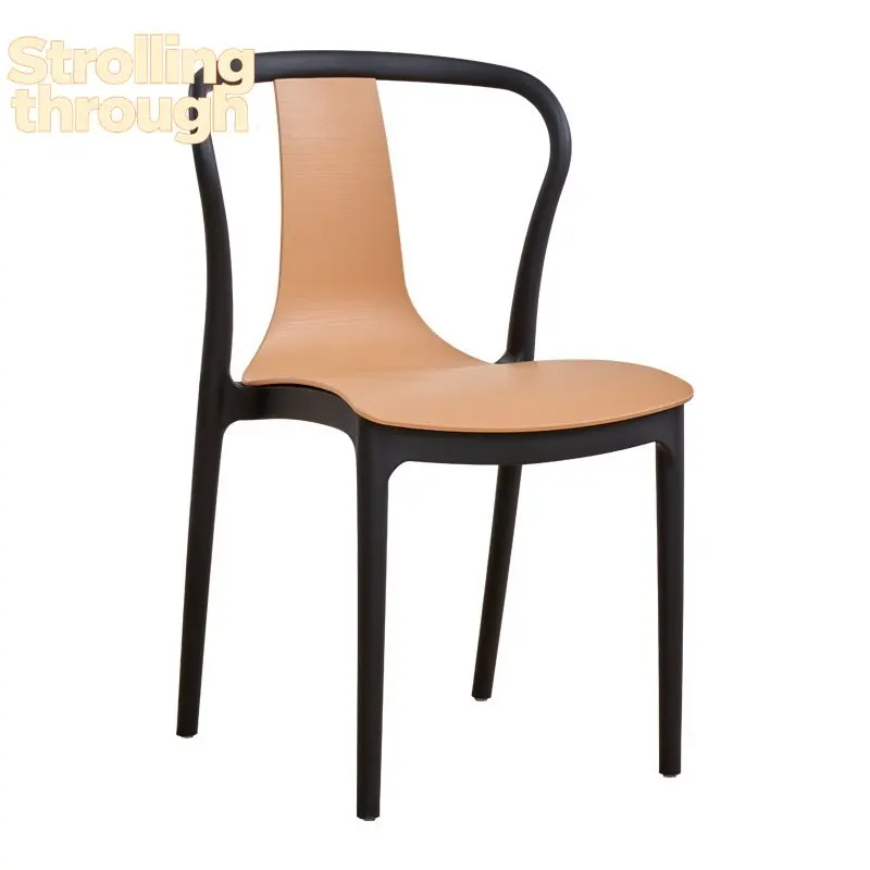 

2pcs Nordic backrest chair home negotiation modern simple Internet celebrity dining table and chair adult thickened plastic