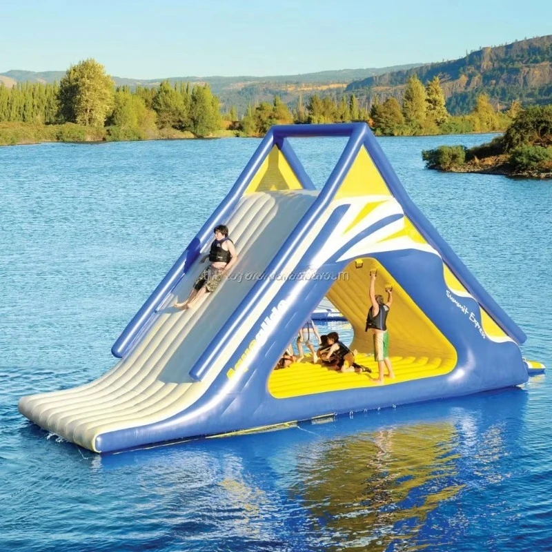 Water Slide Inflatable Toy Accessories Inflatable Jumping and Water Slide Floating Trampoline