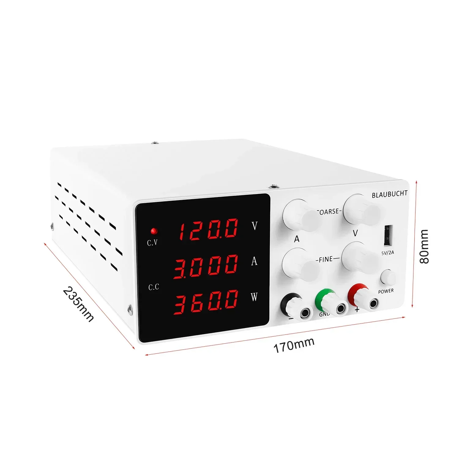 SPS-W1203 120V 3A DC Variable Power Supply Adjustable Switching Power Source for School Teaching 3 Set Digital Display