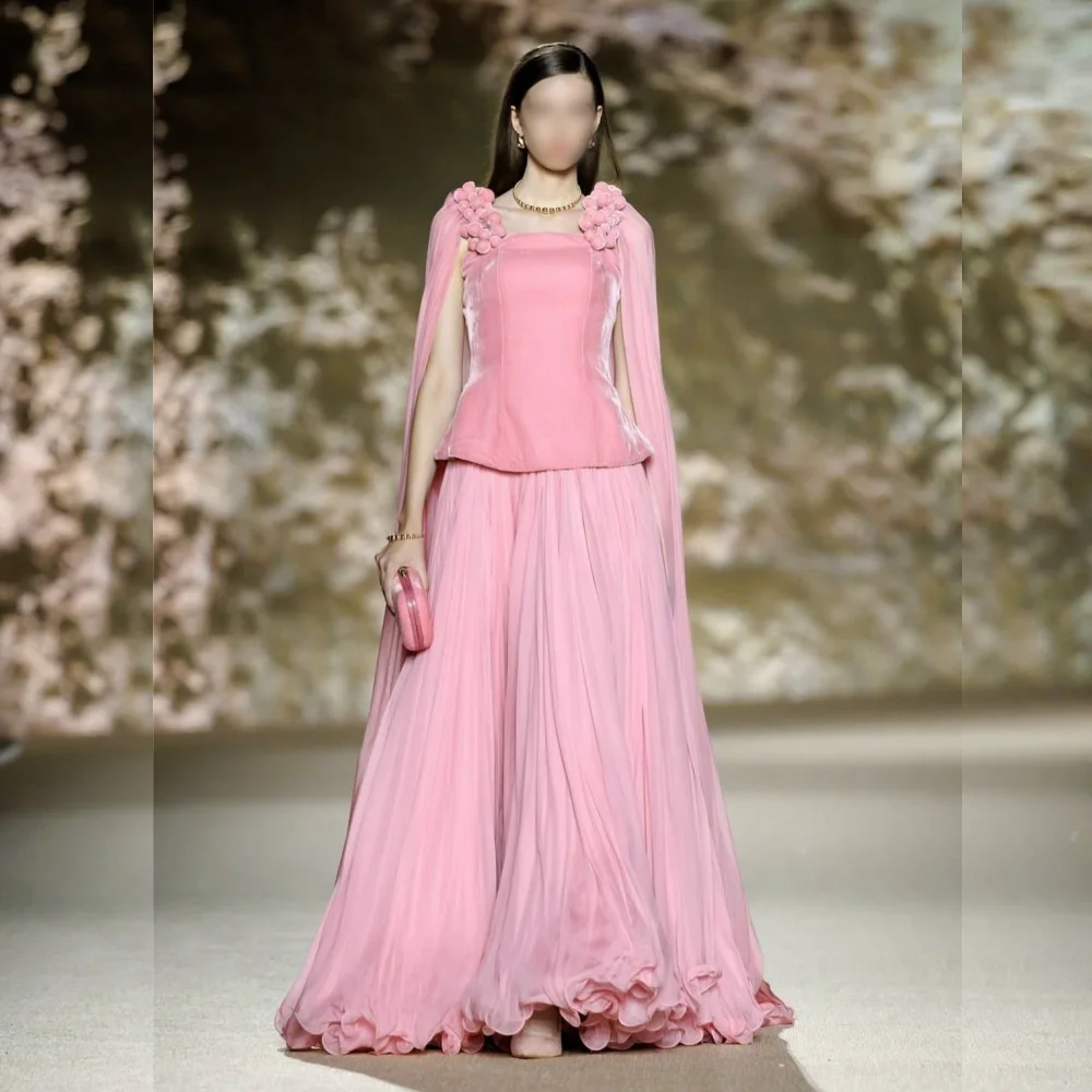 Customized Elegant Pink Celebrity Dress Homecoming Bespoke Occasion Pleat A-line Long Dresses High Quality Party Gown