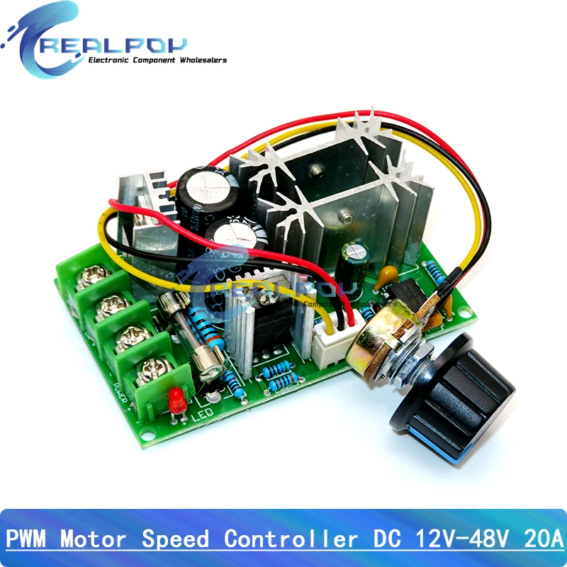 DC motor speed regulator 12V 24V 36V 48V 6-90V High power drive module PWM Motor speed controller 10A/15A/20A current regulator