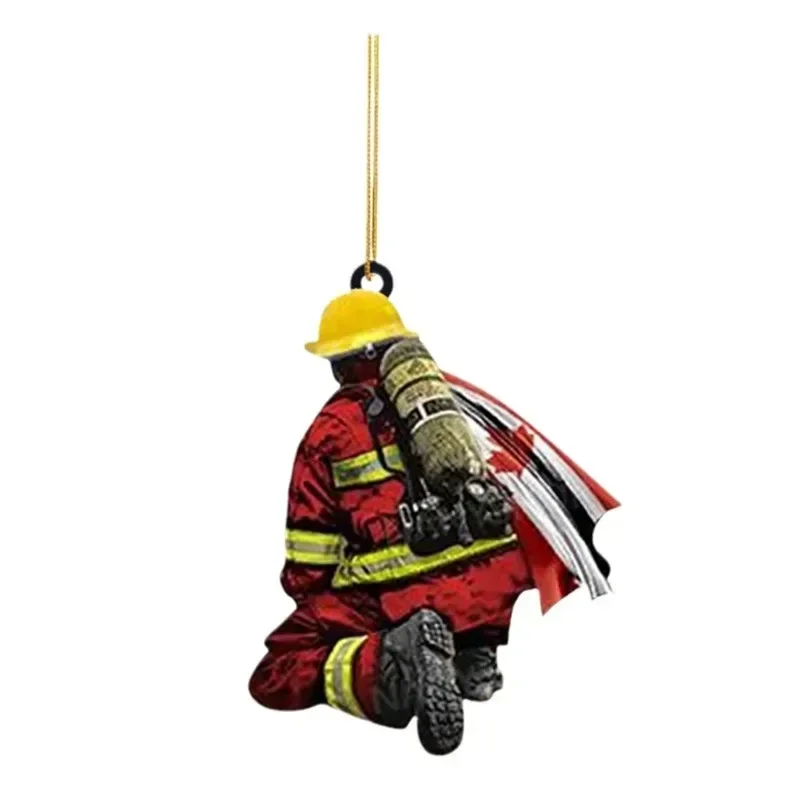 Christmas Firefighter Pendant Creative Fire Peripheral Car Decorative Accessories Interior Decor Adorns Car Jewelry Pendant