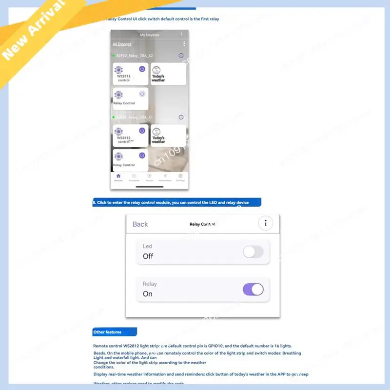 M01K DC7-60/5V Voeding WIFI Bluetooth 1-Kanaals 30A Relaismodule Development Board ESP32 Secundaire Ontwikkeling