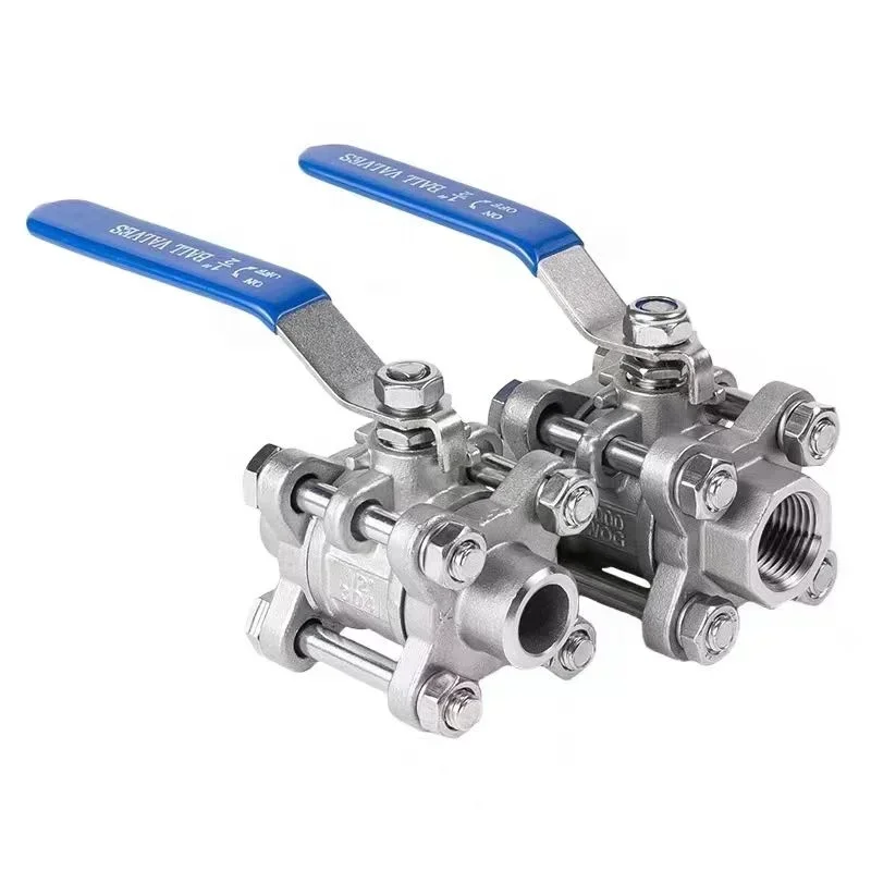 High Quality Chemical Oil Pipeline Systems Stainless Steel 3PC Floating Threaded Ball Valve