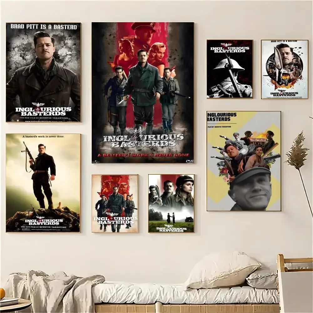 Movies Classic War Inglourious Basterds Poster Self-adhesive Living Room Bedroom Party Bar Decor Moisture-proof Fade-resistant