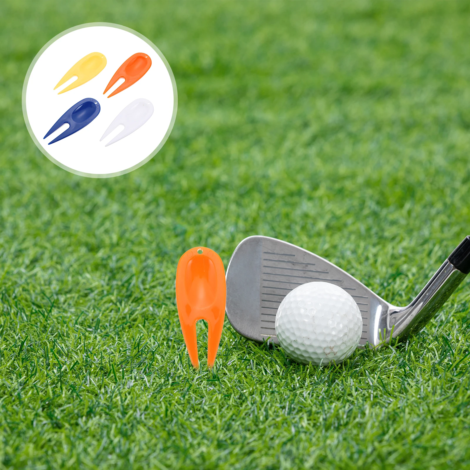 

20Pcs Golf Divot Forks Plastic Tools Lawn Repair Accessories 5White 5Yellow 5Blue 5Orange Portable Practical Golfing Gifts