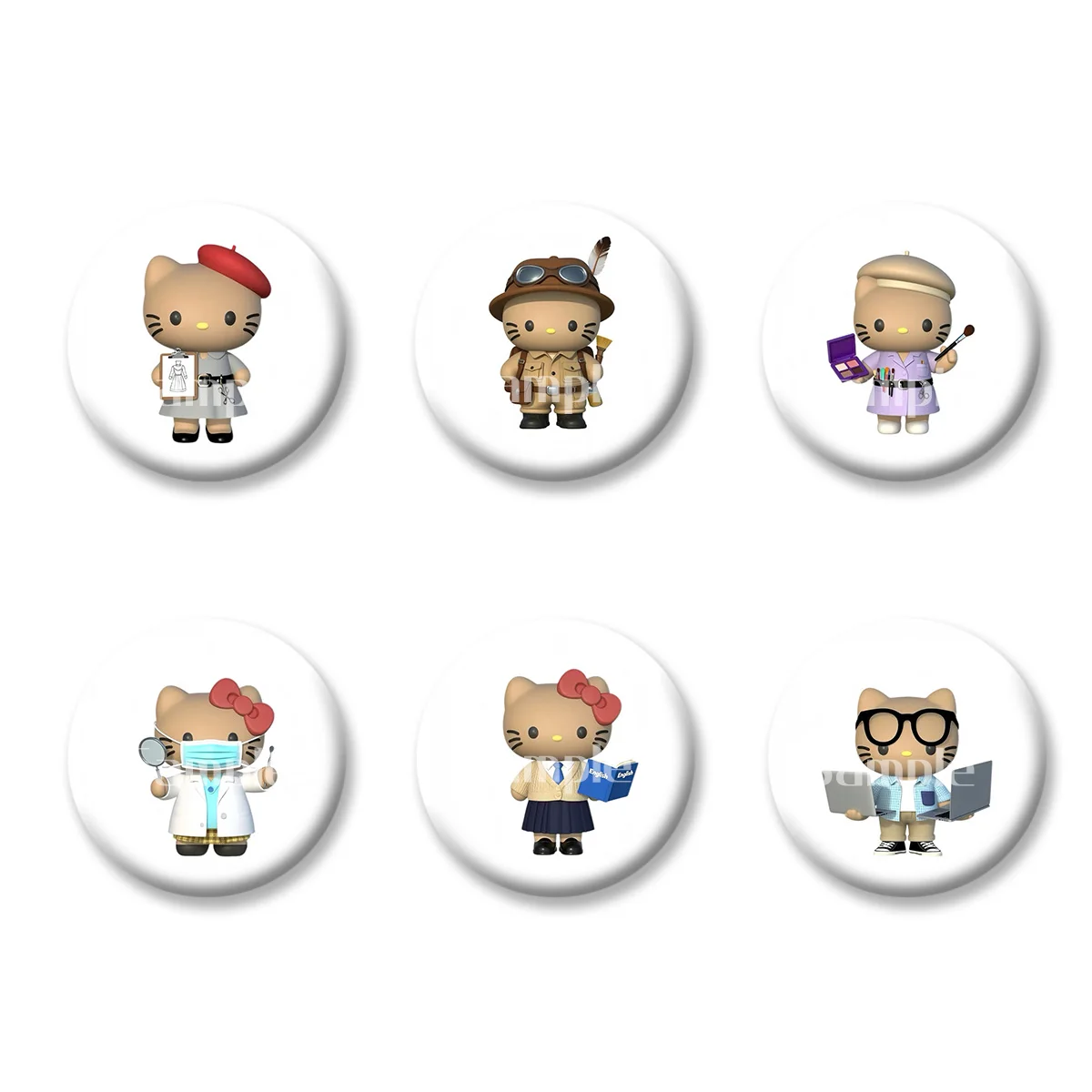 

Sanrio Hello Kitty профессиональная серия, черная кожа, значки, булавки, брошь, брелки, зеркало для макияжа, магнит на холодильник, подарок для детей, друзей