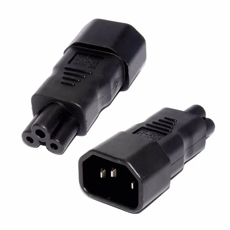 IEC 320 Adapter 3 Poles Socket C14 to Cloverleaf Plug Micky C5 Straight Extension Power Adapter