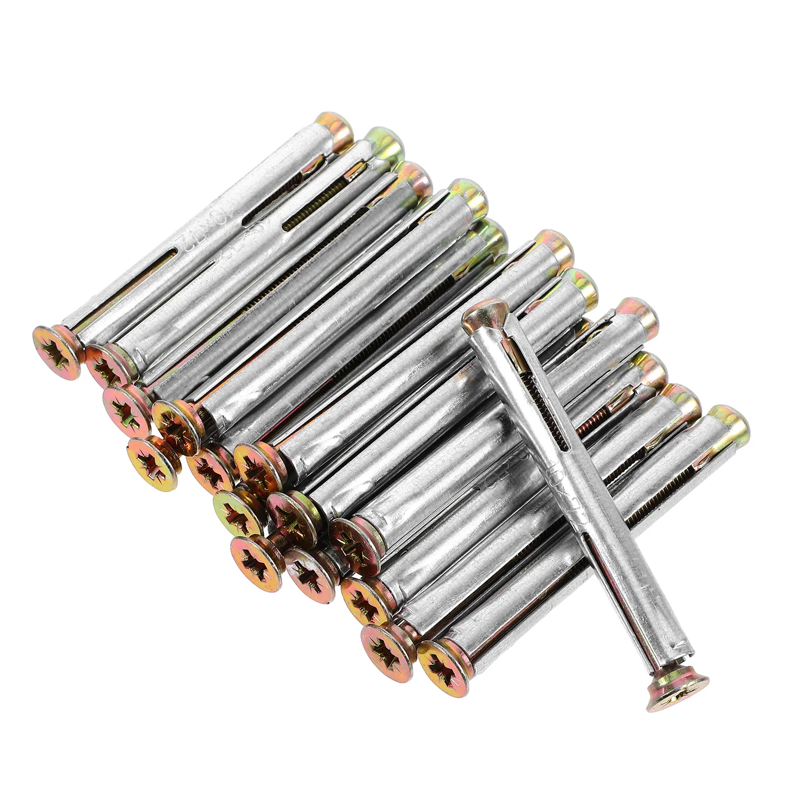 

16 Pcs Expansion Screw Masonry Anchors Metal Wall Fixings Countersunk Internal Design Durable Easy Installation Doors Windows