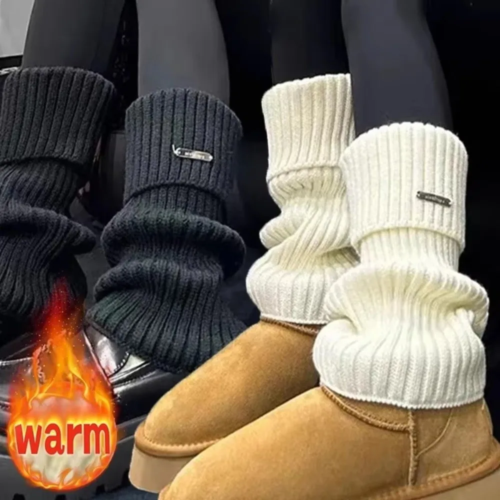 

Vintage Y2K Lolita Leg Warmers Long Socks Cotton Knitted Socks Stacked Socks Women