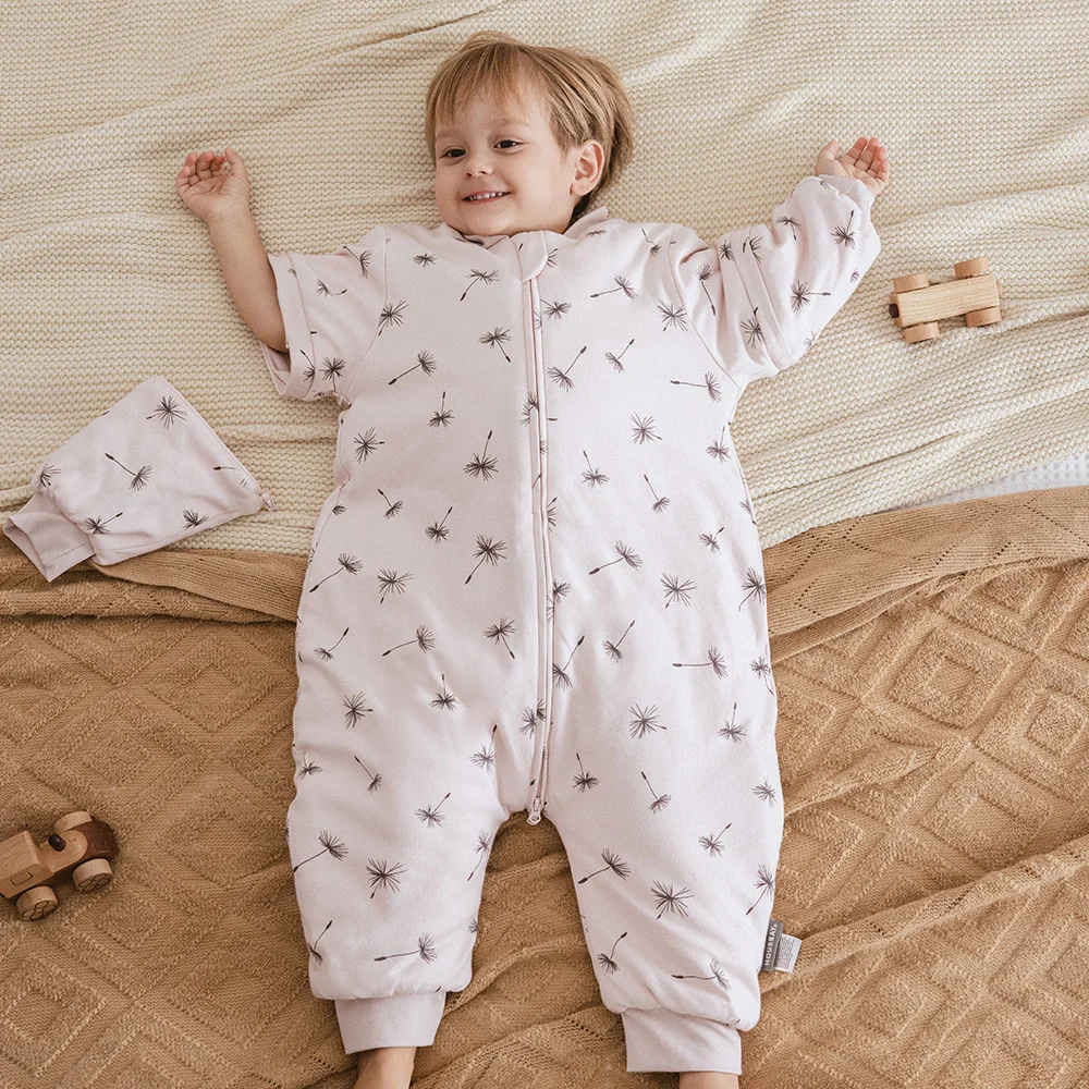 Спальный мешок со съемными рукавами, съемный, подходит для нескольких сезонов, защита живота и одеяло с защитой от ударов, детский спальный продукт