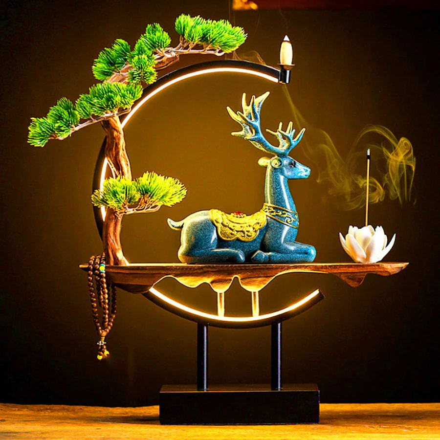 Decoration Incense Burner Ornament Ceramic Luxury Chinese Incense Burner Oriental Led Aesthetic Light Animal Porte Encens Zen