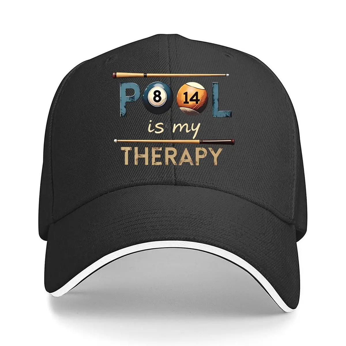 Pool 8 14 Is My Therapy Sandwich Baseball Cap Outdoor Workouts Sun Hat