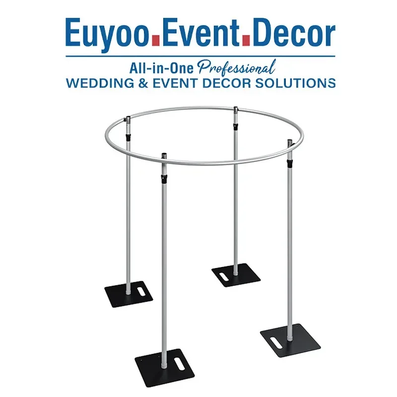 Retractable single-layer round pavilion curtain gauze frame wedding arch wedding background frame