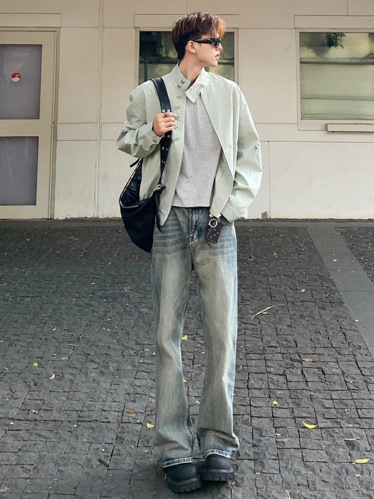 

Мужские джинсы Cleanfit Vintage Blue, повседневные прямые брюки в американском стиле, модные весенне-осенние брюки