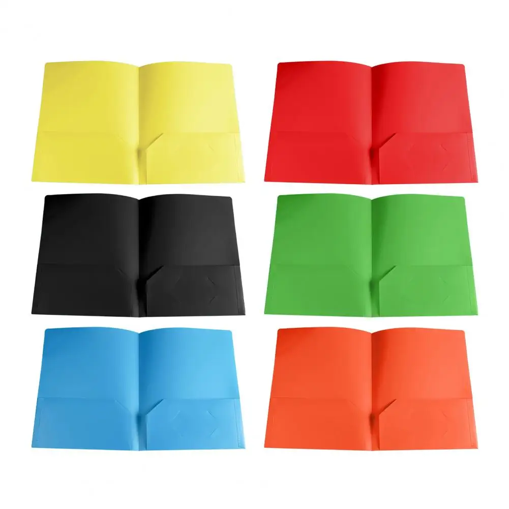 2つのポケット、名刺スロット、学校の試験紙、事務用紙、紙オーガナイザー、学生用品を備えたプラスチック製フォルダー