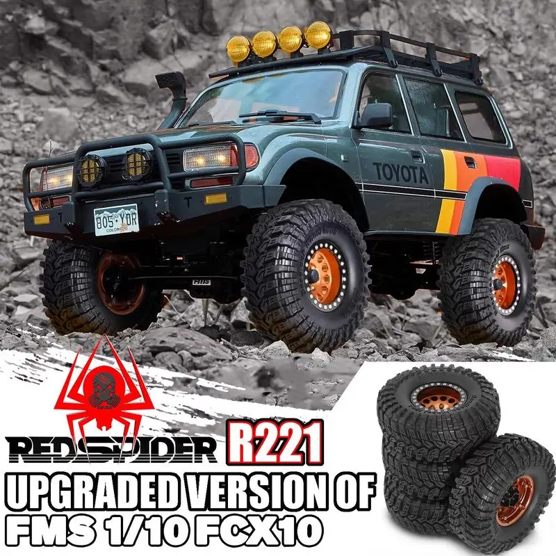 Red Spider R221 Beadlock RC Crawler Tires And Wheels For RS SCX10 III CJ7 4083 FMS LC80 1/10 Off Road RC Climber Upgrade Parts