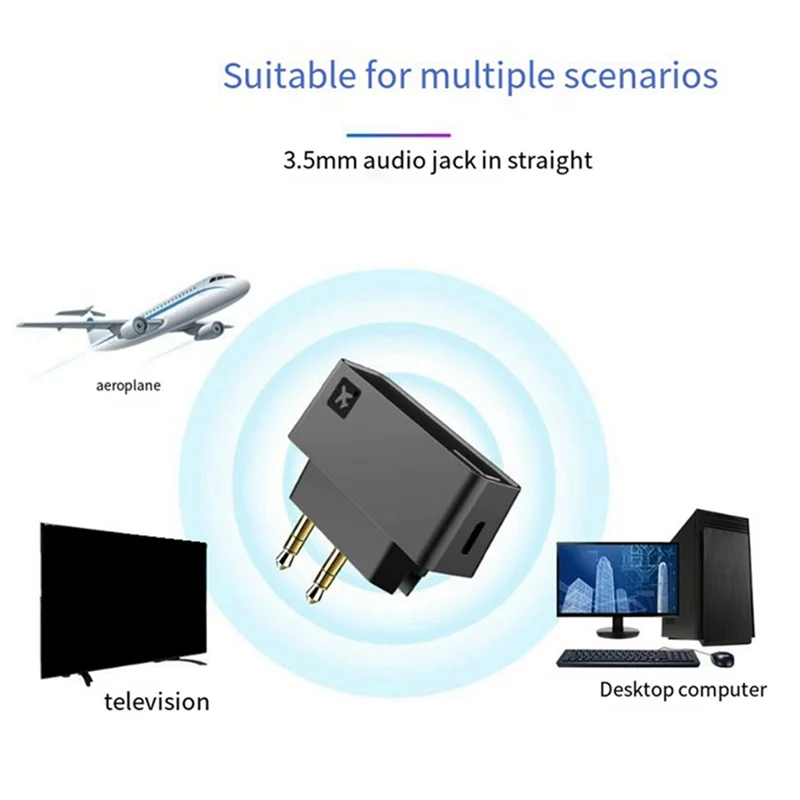 A37T-Headphones Wireless Adapter Airplane Wireless Adapter For Aptx HD/LL/Adaptive/Aptx/Sbc