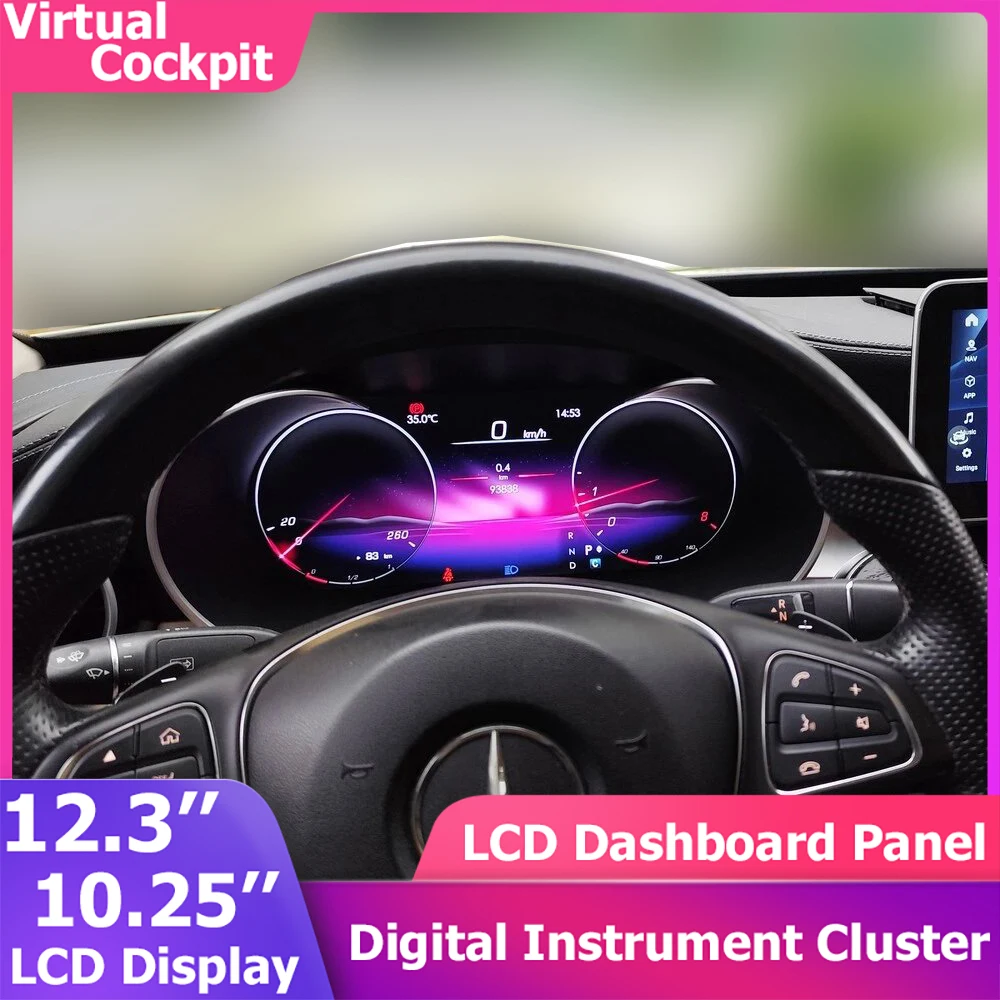 12.3''Digital Instrument Cluster Speedometer For Mercedes Benz GLC / C-Class W205 W253 X253 LCD Dashboard Panel CarPlay NTG5.0