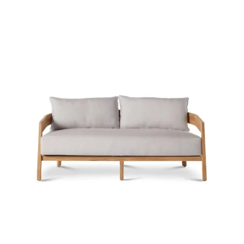 Four Seasons Hotel at The Surf Club Solid Teak Wood Outdoor Garden Sofa 2 Seater Tropical Design Weather Resistant Cushions