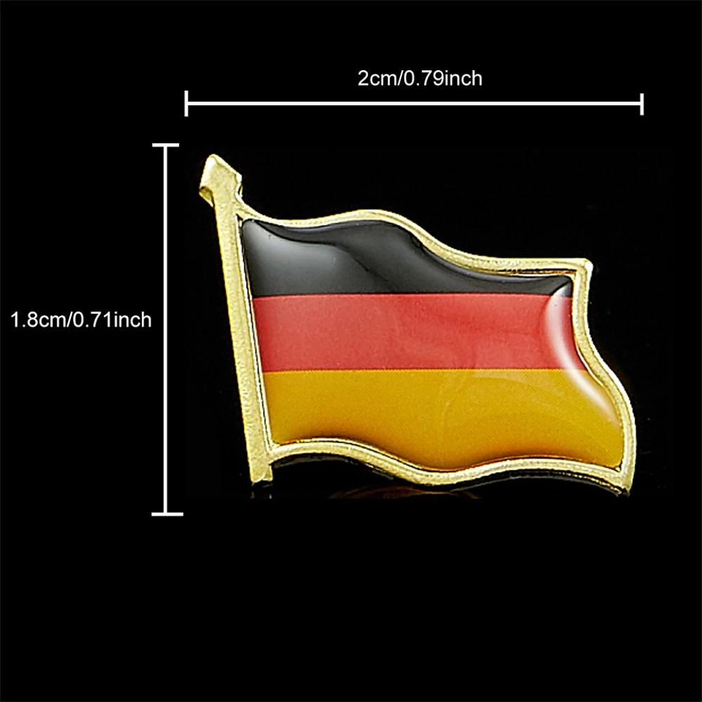 German National Flag Waving Metal Lapel Hat Clothes Tie Pin Deutsche Brooches Metal Badge