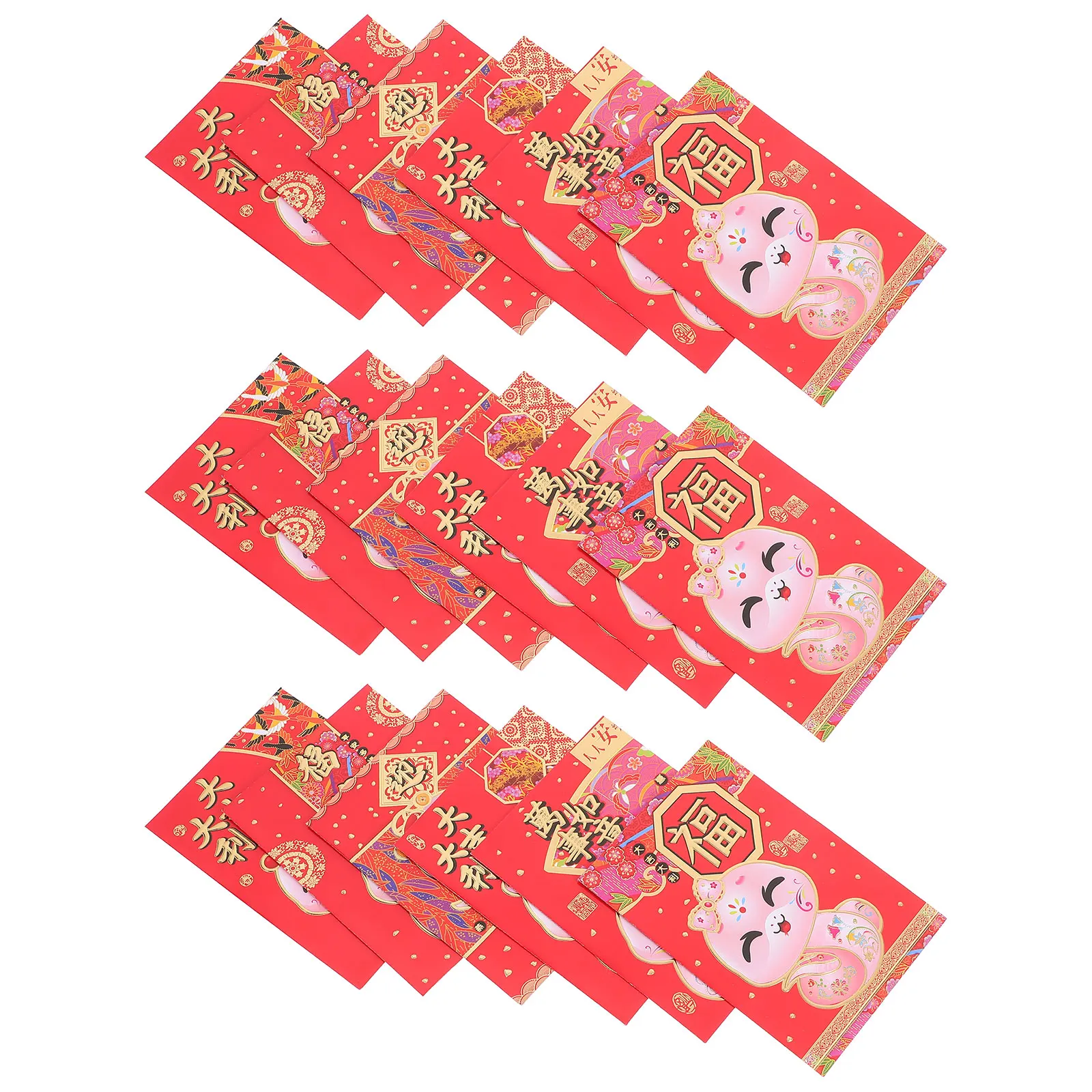 

60pcs Cartoon Red Envelope Snake Year 2025 Sturdy Paper Creative Red Packet For Chinese New Year Wedding Birthday Spring