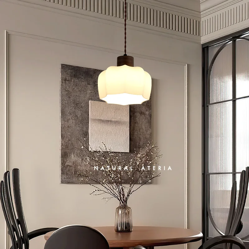 الفرنسية الرجعية الزجاج قلادة ضوء الثريا LED مصباح معلق لغرفة الطعام المطبخ مطعم ديكور المنزل الإنارة قاعة غرفة نوم