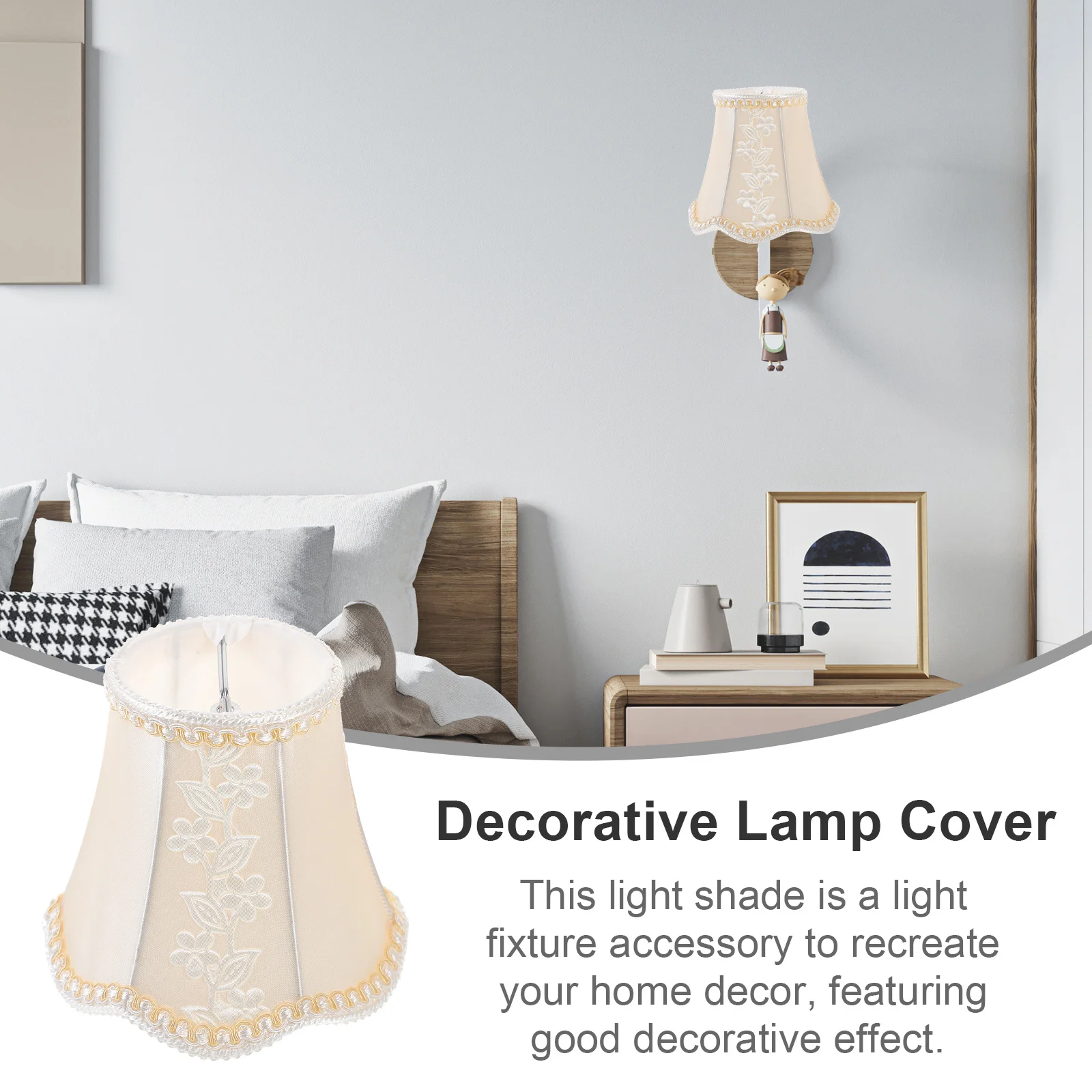 

Leaf Pattern Lampshade Fabric Light Shade Decorative Cover for Desk Table Lamp Home Living Room Bedroom Lamp Shade