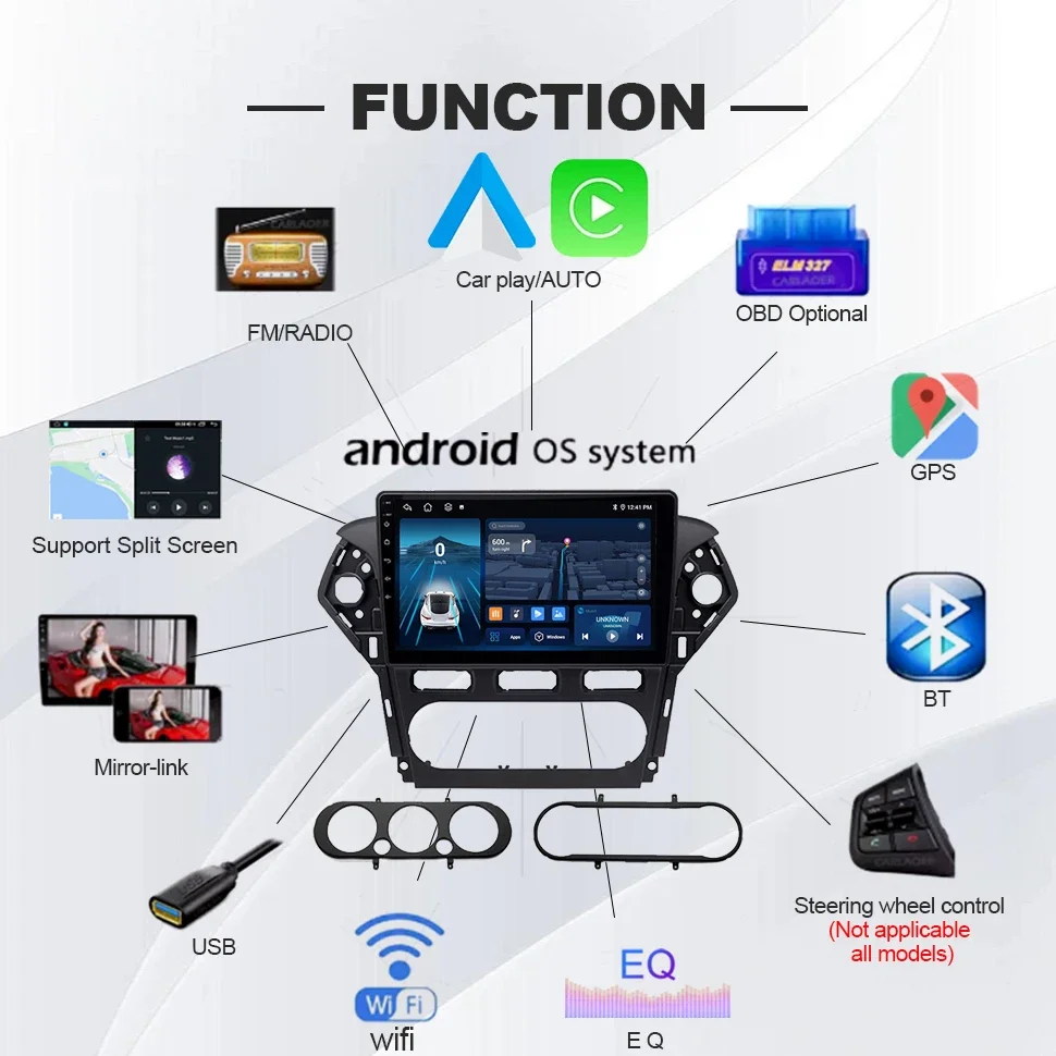 Radio de Audio para vehículo de 2 Din para Ford Mondeo 4 Mk4 2010-2014 reproductor Multimedia Navi GPS Carplay 4G 8core DSP sistemas de coche inteligentes