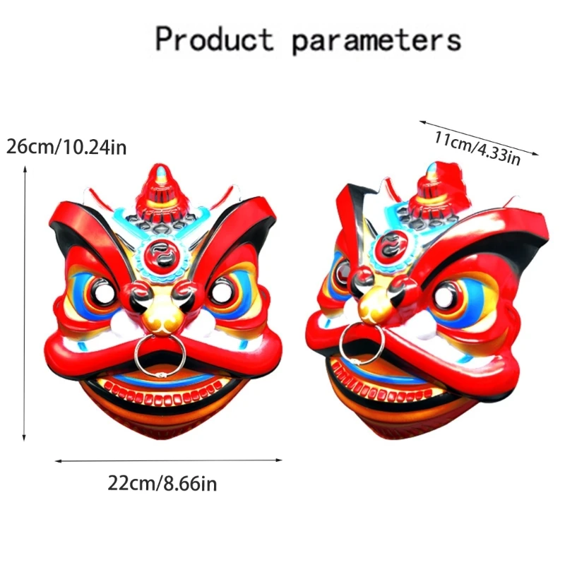 652F Lion Dance Mask Chinese Lion Dance Costume Mask For Women Men Cosplay Party Photography Halloween Decoration Mask